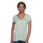 Women's Juicy Couture Solid Embellished Cutout Tee, Size: Xs, Med Green
