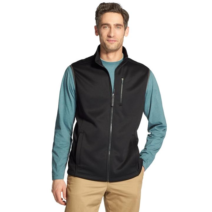 Men's Izod Spectator Sportflex Stretch Fleece Vest, Size: Medium, Black