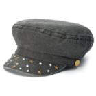 Women's Mudd&reg; Rhinestone & Star Stud Cabbie Hat, Black