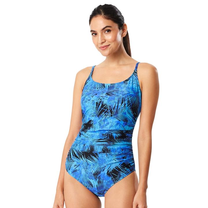 Women's Speedo Tummy Slimming Shirred One-piece Swimsuit, Size: 6, Turquoise/blue (turq/aqua)