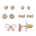 Lc Lauren Conrad Bow Stud Earring Set, Women's, Light Pink