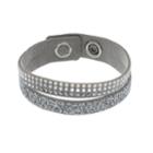 Simply Vera Vera Wang Gray Faux Leather Double Row Wrap Bracelet With Swarovski Crystals, Women's, Silver