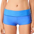 Women's Speedo Striped-waist Boyshort Swim Bottoms, Size: Small, Turquoise/blue (turq/aqua)