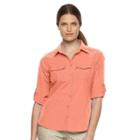 Women's Columbia Amberley Stream Roll-tab Shirt, Size: Medium, Orange Oth