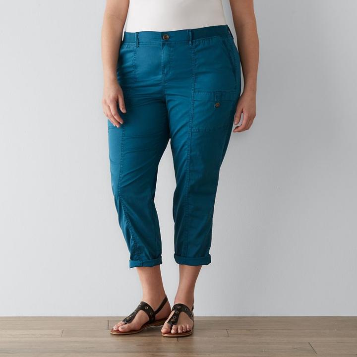 Plus Size Sonoma Goods For Life&trade; Diana Comfort Waist Capris, Women's, Size: 16 W, Blue