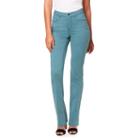 Women's Miracle Jean Dream Slimming Stretch High-rise Straight-leg Jeans, Size: 14, Med Green