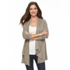 Women's Croft & Barrow&reg; Cascade Cardigan, Size: Xxl, Med Beige