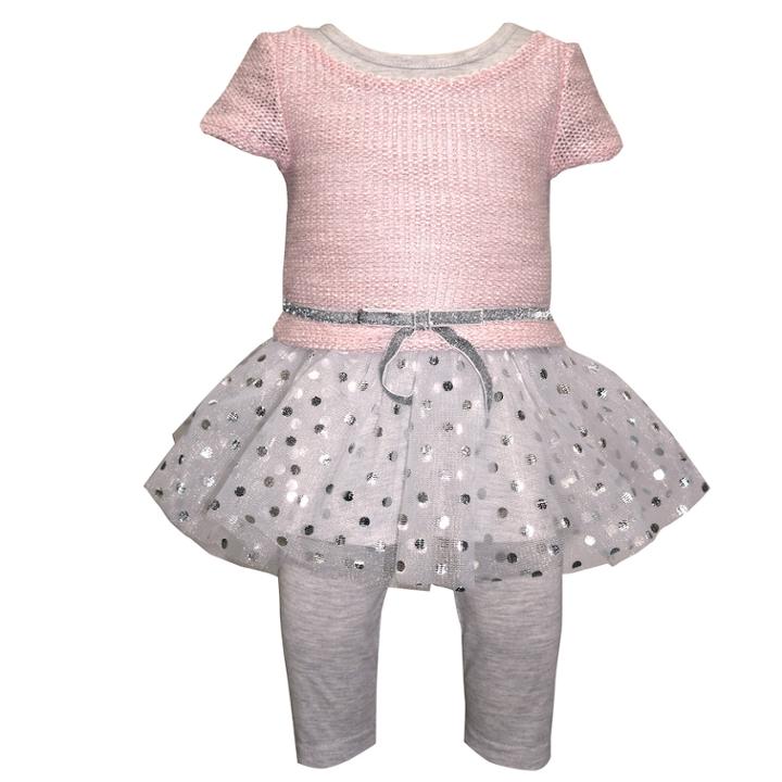Girls 4-6x Blueberi Boulevard Drop-waist Tulle Dress & Leggings Set, Size: 4, Pink