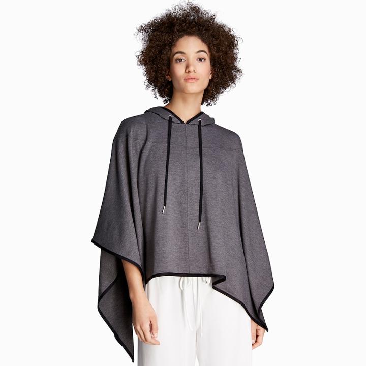 Women's Danskin French Terry Hooded Poncho, Size: Large, Oxford
