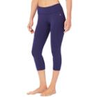 Women's Shape Active S-seam Capri Workout Leggings, Size: Large, Blue (navy)