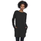 Women's Tek Gear&reg; Hooded Long Sleeve Dress, Size: Medium, Black