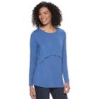 Maternity A:glow Popover Nursing Tee, Women's, Size: Xl-mat, Med Blue