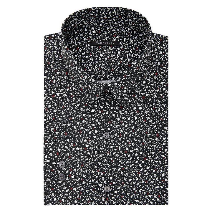 Men's Van Heusen Slim-fit Wrinkle-free Point-collar Dress Shirt, Size: 16.5-32/33, Red Overfl