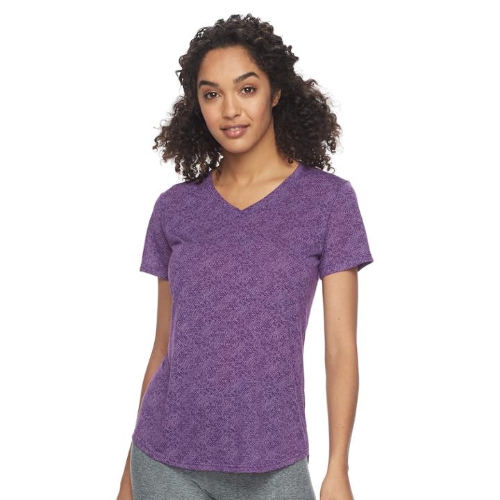 Women's Tek Gear&reg; Short Sleeve Tee, Size: Xl, Med Purple