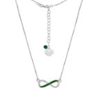 Oregon Ducks Sterling Silver Crystal Infinity Necklace, Women's, Size: 18, Green