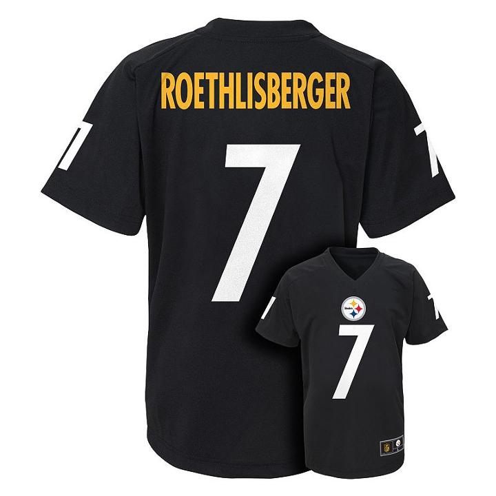 Boys 4-7 Pittsburgh Steelers Ben Roethlisberger Replica Jersey, Boy's, Size: M(5/6), Black