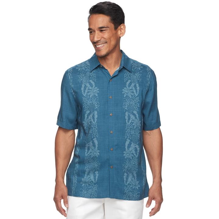 Men's Batik Bay Classic-fit Tropical Soft Touch Button-down Shirt, Size: Xl, Dark Green