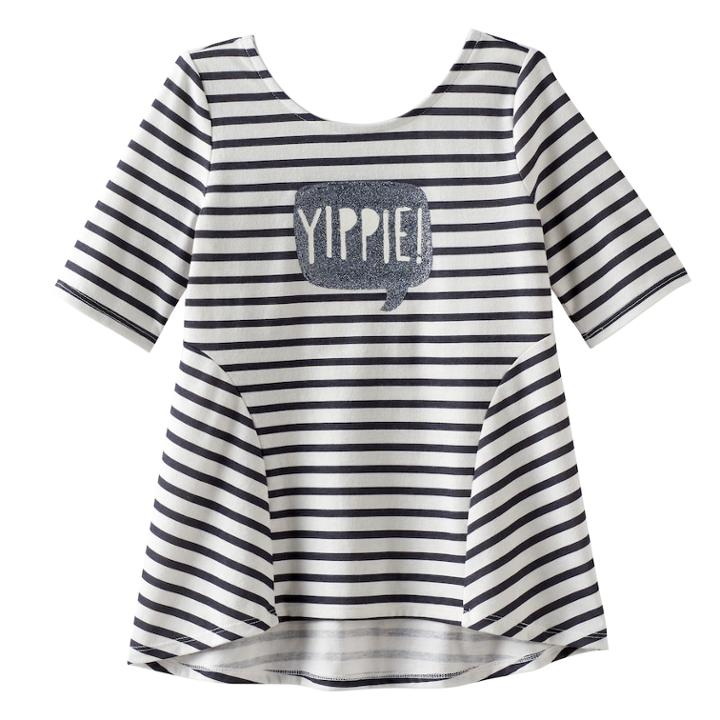 Girls 4-10 Jumping Beans&reg; Pieced High-low Graphic Tunic, Size: 7, White