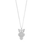 Mudd&reg; Pave Owl Pendant Necklace, Women's, Silver