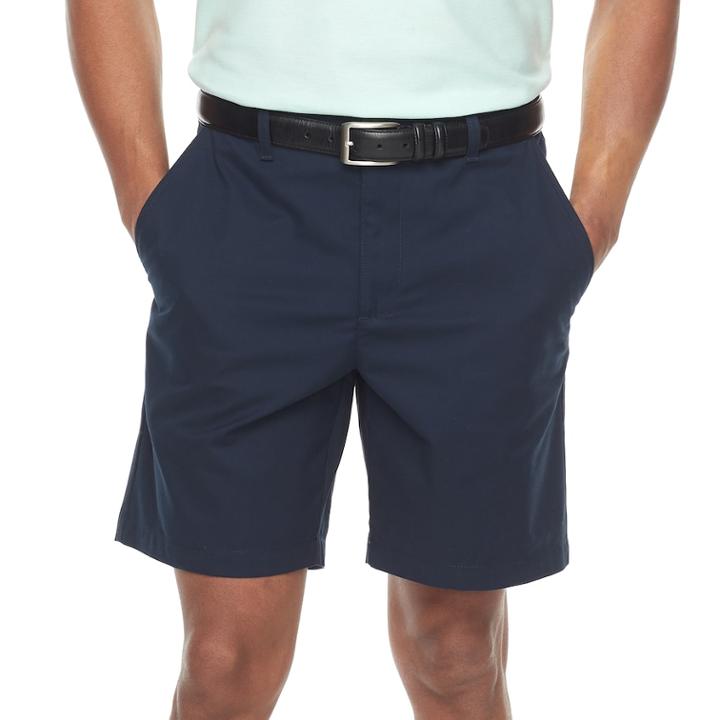 Men's Croft & Barrow&reg; Classic-fit Easy-care Stretch Flex-waist Flat-front Shorts, Size: 44, Blue