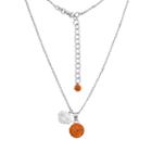 Florida Gators Crystal Sterling Silver Team Logo & Ball Pendant Necklace, Women's, Size: 18, Orange