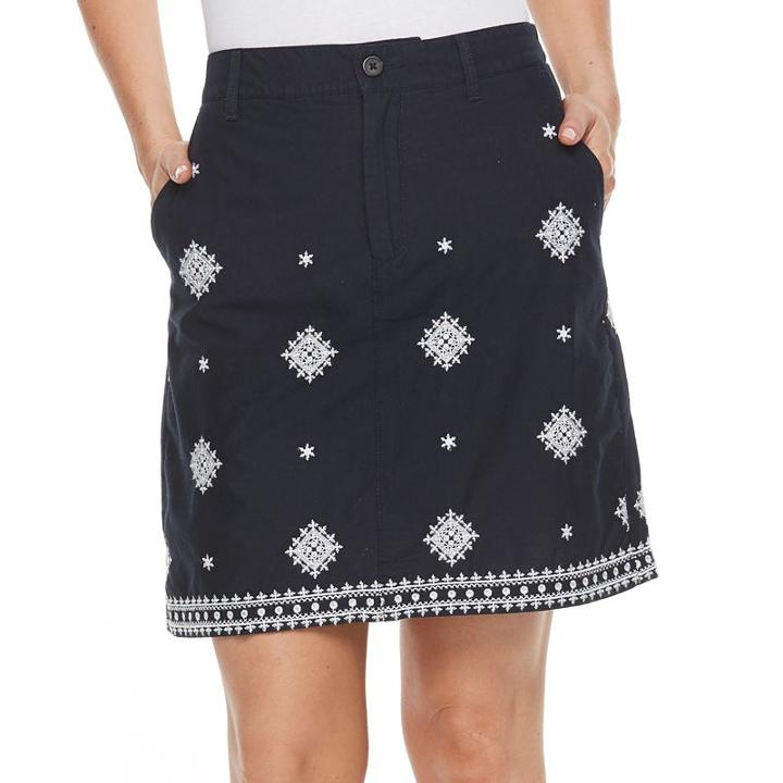 Women's Croft & Barrow&reg; Novelty Skort, Size: 18, Blue (navy)