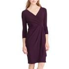 Women's Chaps Jersey Faux Wrap Dress, Size: Medium, Red