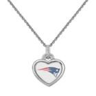 New England Patriots Heart Pendant Necklace, Women's, Size: 18, White