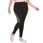 Juniors' Plus Size So&reg; Colorblock Mesh Yoga Leggings, Teens, Size: 2xl, Black