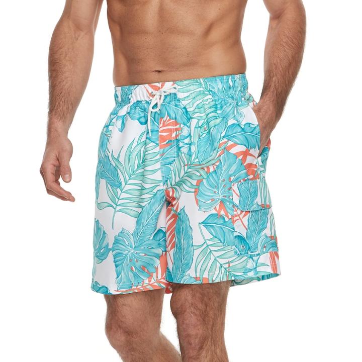 Men's Croft & Barrow&reg; Into The Woods Swim Trunks, Size: Large, Turquoise/blue (turq/aqua)