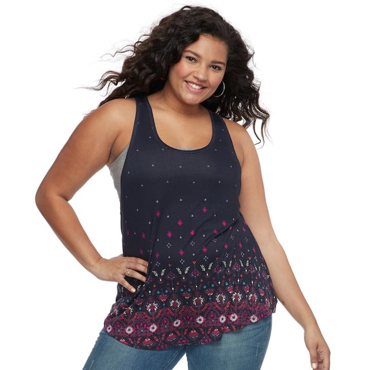 Juniors' Plus Size Mudd&reg; Slubbed Tank, Teens, Size: 3xl, Drk Purple