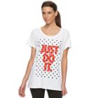 Women's Nike Boyfriend Shadow Dot Just Do It Scoopneck Tee, Size: Large, White