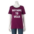 Juniors' Nothing To Wear Graphic Tee, Girl's, Size: Xs, Brown