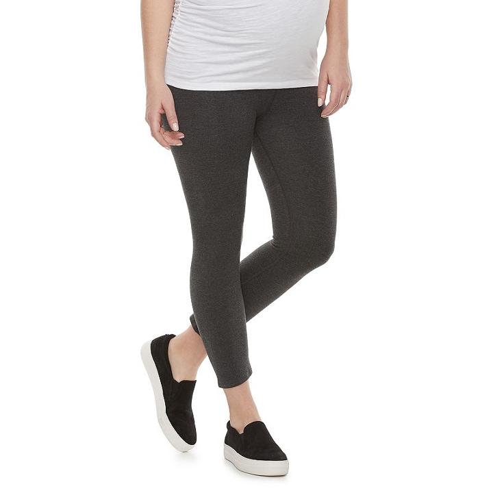 Maternity A:glow Full Belly Panel Capri Leggings, Women's, Size: Xs-mat, Dark Grey