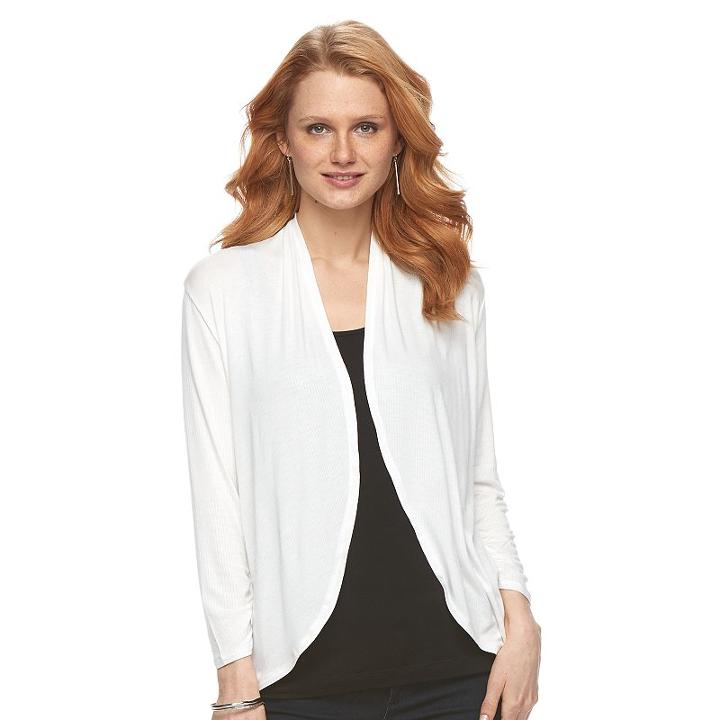 Women's Apt. 9&reg; Flyaway Cardigan, Size: Xxl, White
