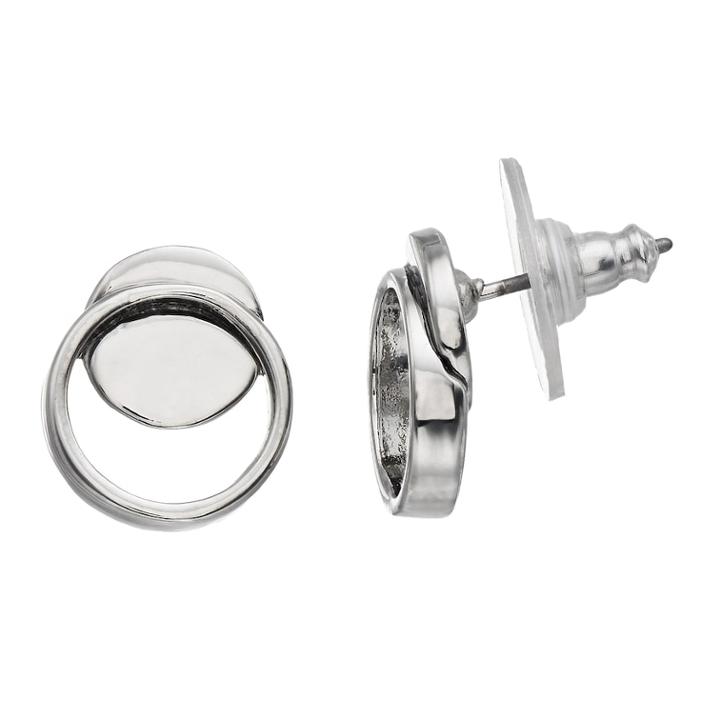 Simply Vera Vera Wang Circle Button Stud Earrings, Women's, Silver