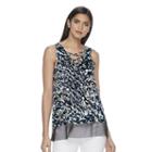 Women's Jennifer Lopez Mix-media Mesh Tank, Size: Xl, Blue (navy)