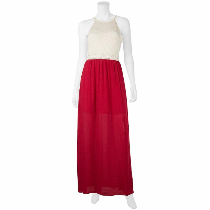 Juniors' Iz Byer Crochet Maxi Dress, Teens, Size: Xl, Purple
