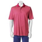 Men's Pebble Beach Classic-fit Striped Performance Golf Polo, Size: Large, Pink