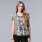 Women's Simply Vera Vera Wang Crinkle Tee, Size: Small, Oxford