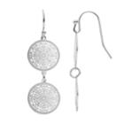 Lc Lauren Conrad Filigree Nickel Free Disc Drop Earrings, Women's, Silver