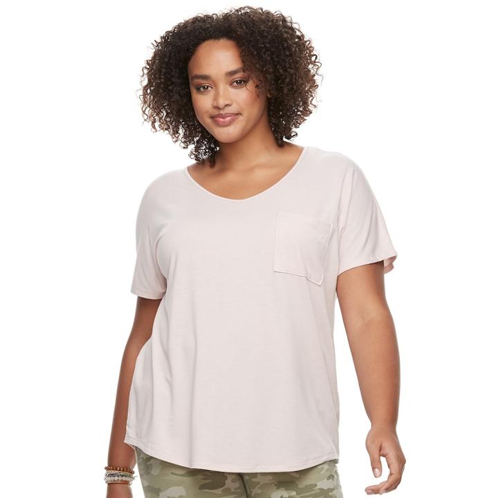 Plus Size So&reg; Cross Back Short Sleeve Tee, Teens, Size: 2xl, Lt Purple