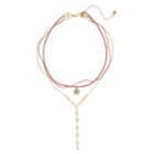 Lc Lauren Conrad Cubic Zirconia Multistrand Flower Pendant Necklace, Women's, Pink