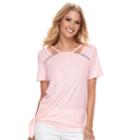Women's Juicy Couture Burnout Embellished Tee, Size: Large, Pink Ovrfl