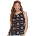 Juniors' Pink Republic Print Trapeze Tank, Teens, Size: Xs, Grey (charcoal)