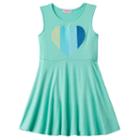 Girls 4-6x Design 365 Glitter Heart Graphic Dress, Girl's, Size: 6, Turquoise/blue (turq/aqua)