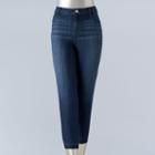 Petite Simply Vera Vera Wang Release Hem Capri Jeans, Women's, Size: 8 Petite, Blue (navy)