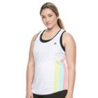 Plus Size Fila Sport&reg; Rainbow Stripe Tank Top, Women's, Size: 3xl, White