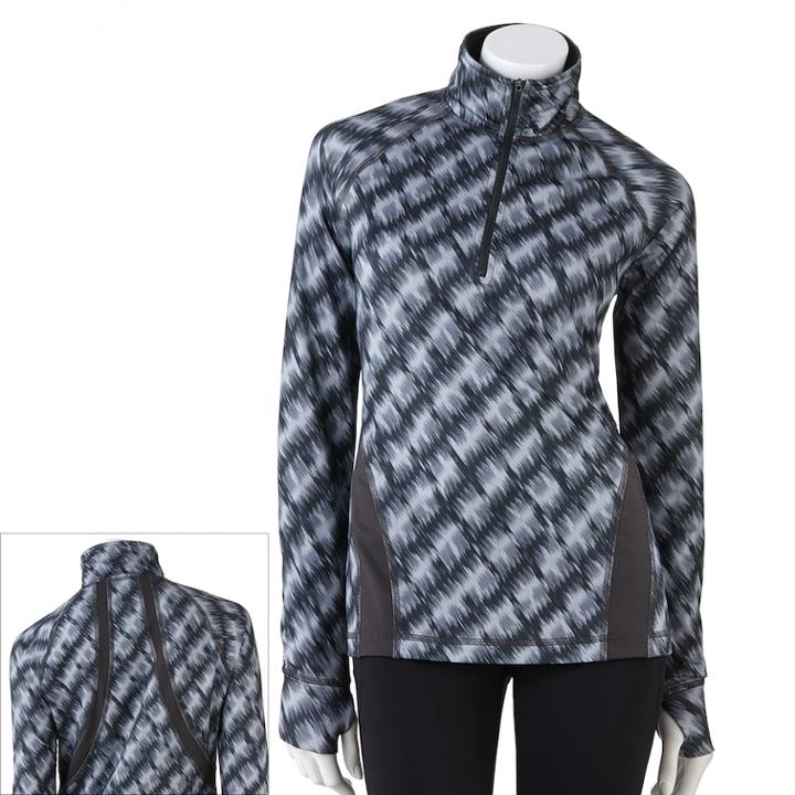 Women's Tek Gear&reg; Quarter-zip Fleece-lined Performance Top, Size: Large, Grey