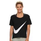 Women's Nike Swoosh Drop Shoulder Graphic Tee, Size: Xl, Grey (charcoal)